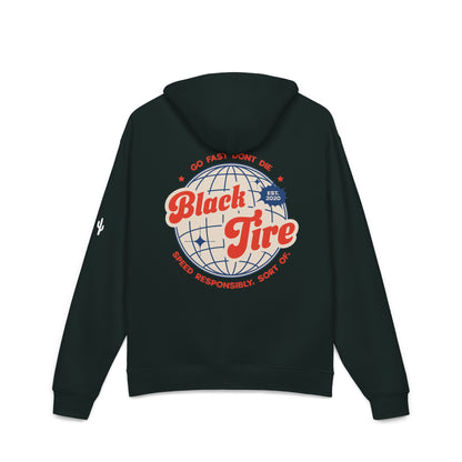 Black Tire Globe Hoodie | Premium AS Colour Mid-Weight Pullover
