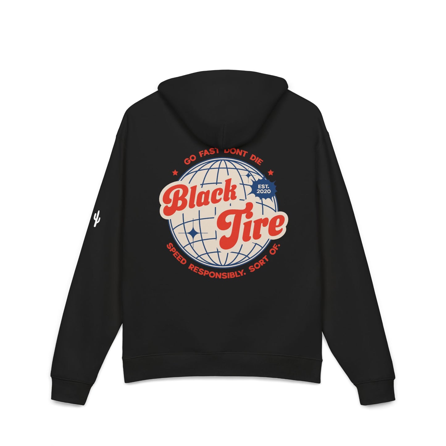 Black Tire Globe Hoodie | Premium AS Colour Mid-Weight Pullover