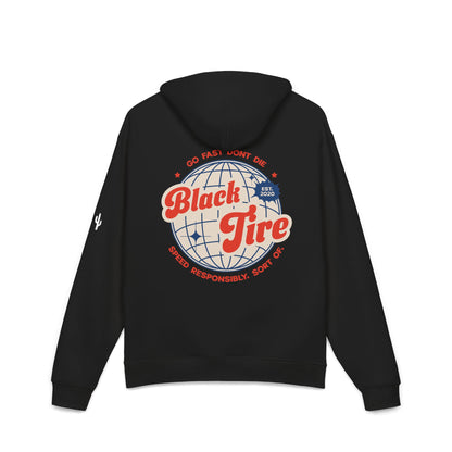 Black Tire Globe Hoodie | Premium AS Colour Mid-Weight Pullover