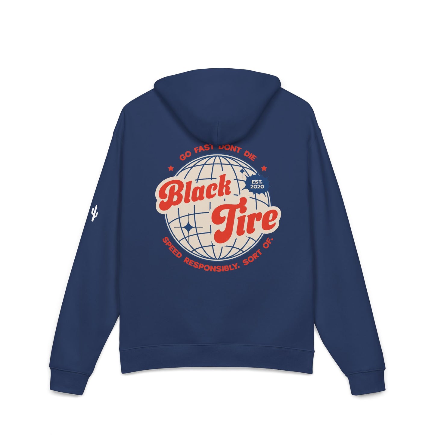 Black Tire Globe Hoodie | Premium AS Colour Mid-Weight Pullover
